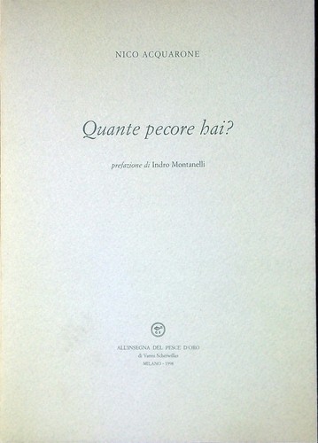Quante pecore hai acquarone - quante,